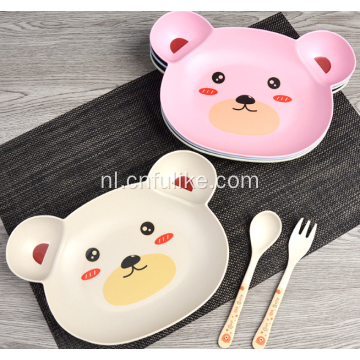 Kleurrijke Bear Shape Bamboo Fiber Dinnerware Set